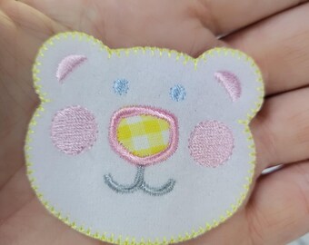 Patch berengezicht opstrijkbare geborduurde appliqué - kinderkamer: 2 1/4" x 2" hoog