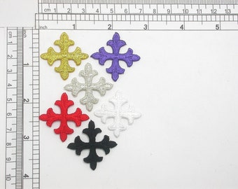 Equal Latin Cross Iron On Patch Applique 1 3/8" (35mm) *Colors*. 2 pack & up