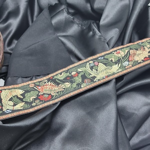 Jacquardband 2" 50mm Koi Karpfen Muster metallic