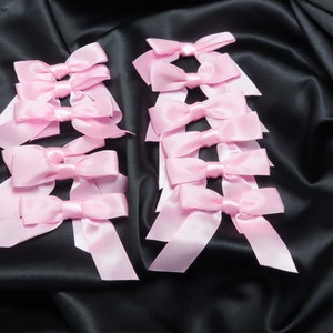 Satin ribbon Bow 3&quot; x 2 1/2&quot;  Pink 12 Pack