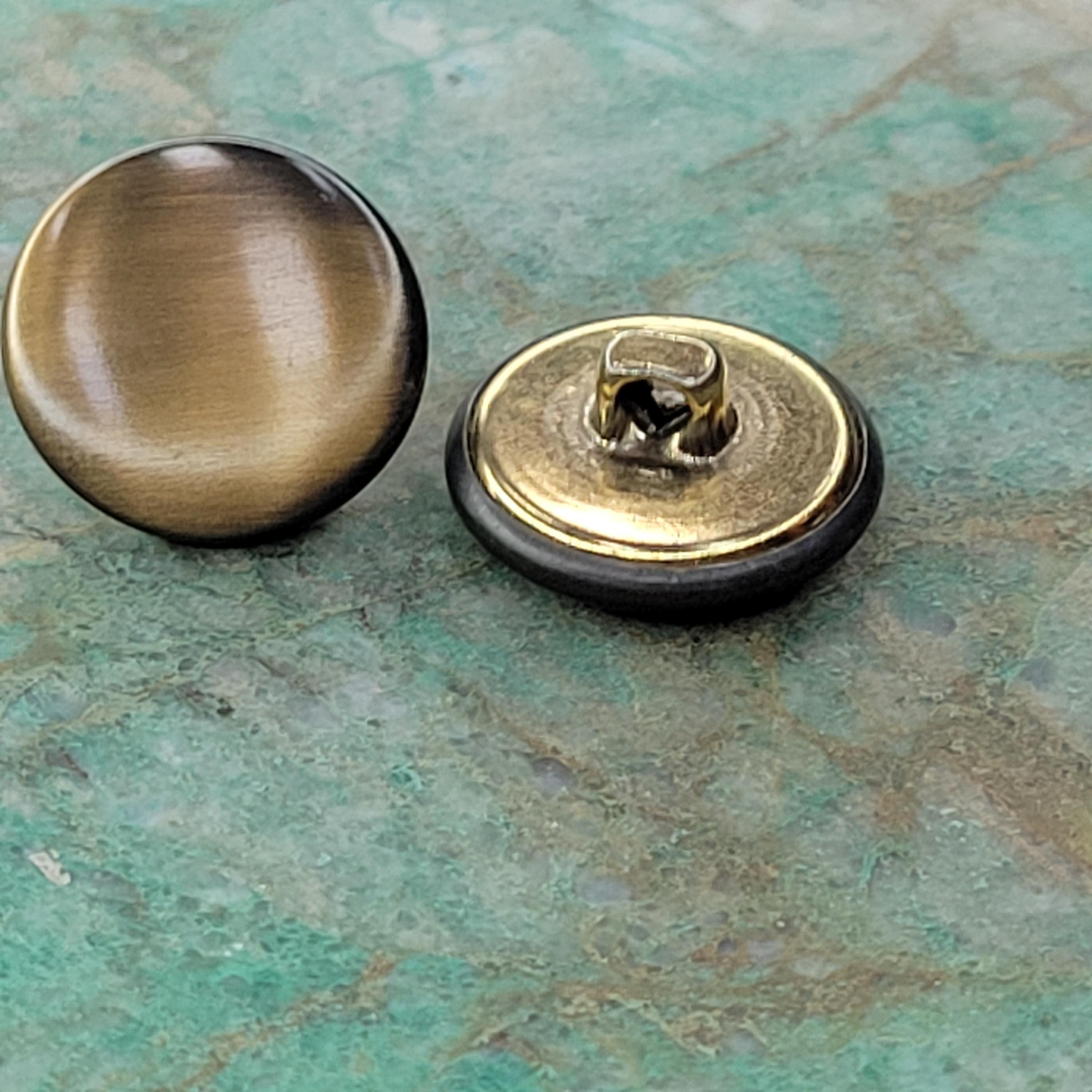 2 X Brushed Satin Bronze Metal Shank Buttons Brass, Copper 18.4mm - Etsy