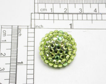 Swarovski Crystal Button Flower Metal Buttons Peridot Green Shank 17mm