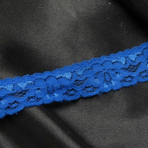 Royal Blue Stretch Lace: Soft Trim, 1" x 10 Yards