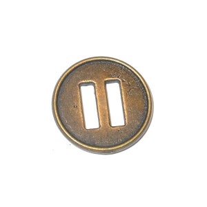 Button 11/16&quot; Metal Flat 2 Hole Ant Gold Per Piece 1/8&quot; thick