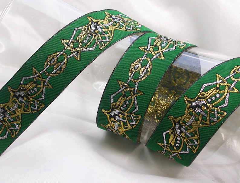 Celtic Wolf Jacquard Ribbon: 1 1/4 Inch Polyester Trim, 3 Yards - Etsy