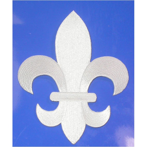 Embroidered Fleur-de-lys Iron-on Patch Badge Made In