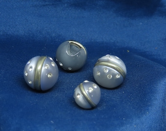 Kristall Set Moderner Kugelknopf mit silberfarbenem Ring /Schaft 16mm oder 12mm Silberblau