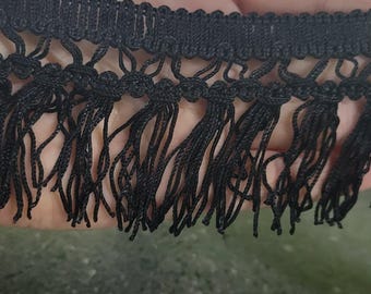 Fringe 2 3/4" Drop Fancy Chainette Fringe Black Priced Per Yard