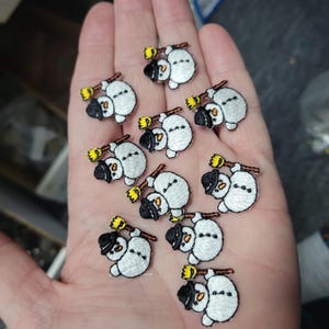 10 x Mini Snow Man with Broom Patch -   Iron On Applique