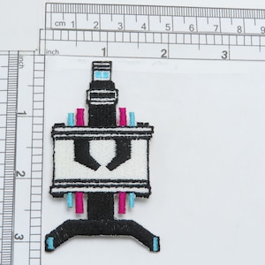 Robot Iron On Patch    Measures 3 1/8&quot; high x 1 3/8&quot; wide approximately