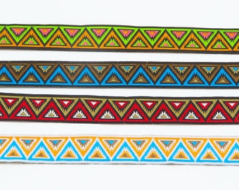 Aztec Triangles Jacquard Ribbon - 5/8", 9 Meter Roll