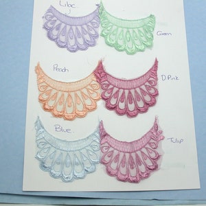 Organza Embroidered 3 Yards Scalloped Sheer Floral Trim , 3&quot; Inch wide