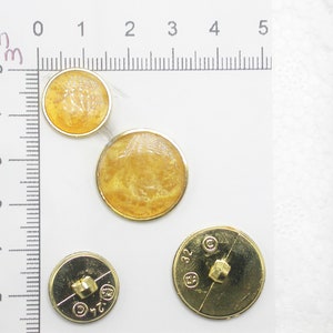 Gold Inlay Buttons 16mm or 21mm Shank 3 pieces made in Italy JHB