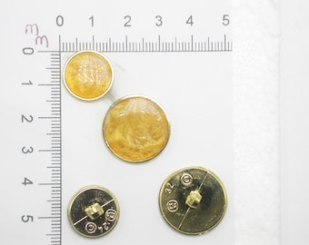 Gold Inlay Buttons 16mm or 21mm Shank 3 pieces made in Italy JHB