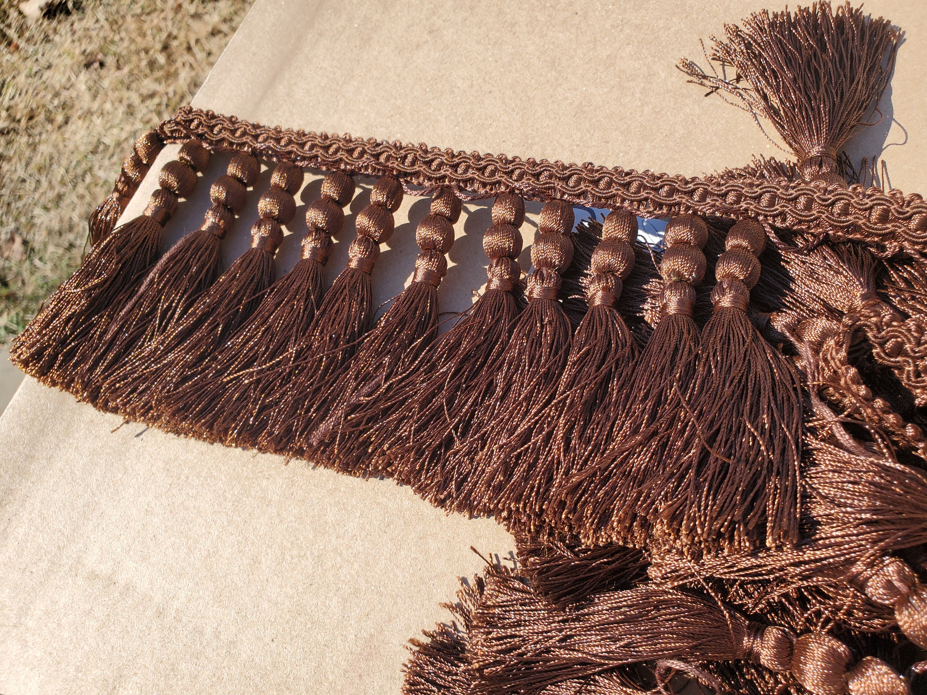 Dark Brown 4 1/2" Heavy Tassel fringe Decorator High End Priced Per Yard