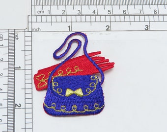 Red Hat Lady Purse & Glove  Fully Embroidered Measures 2 1/4" high x 2" wide approximately