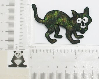 Sparkly Halloween Katze - Aufnäher Applikation