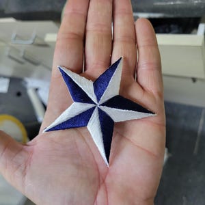 Nautische blau weiß Stern Aufbügler Applikation 3 "(75 mm)