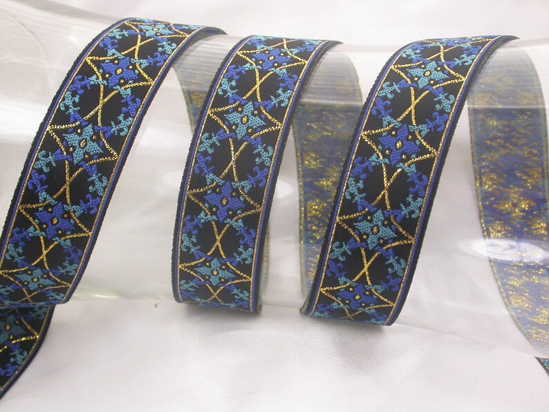 Fancy Mardi Gras Metallic 3 yards choice of 10 colors 1 Fleur De Lys Jacquard Ribbon 25mm