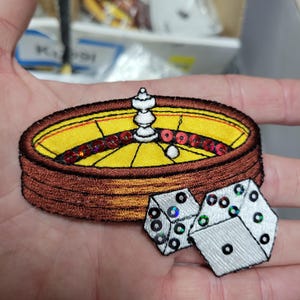 Roulette Wheel Patch Sequin Embroidered Iron On Applique