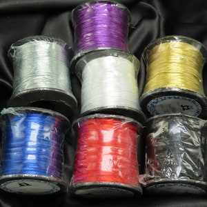 Satin Runde Rat Tail Schnur 1/40 cm *Farben* 50 Yard Rolle