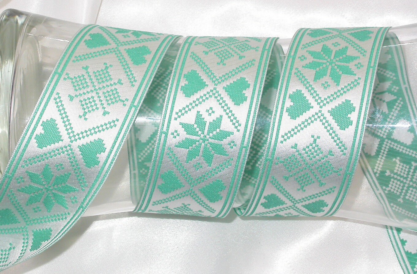 Alpine Cross Stitch Jacquard Ribbon 1 9/16 40mm Poly Etsy