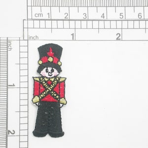 Nutcracker Soldier Embroidered Iron On Patch Applique  Fully Embroidered   Measures 2 &quot; tall x 3/4&quot; wide