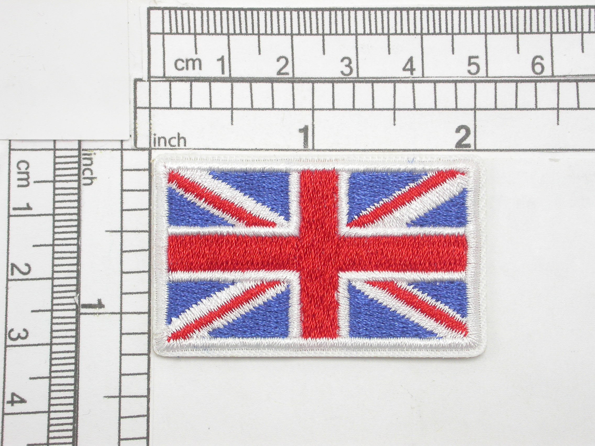 UNITED KINGDOM FLAG 2 1/2" Iron On Embroidered Patch UK UNITED KINGDOM FLAG 2 1/2" Iron On Embroidered Patch UK