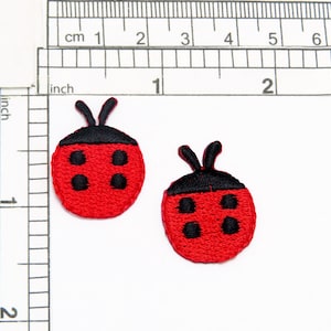2 x Ladybug Iron On Embroidered Appliques