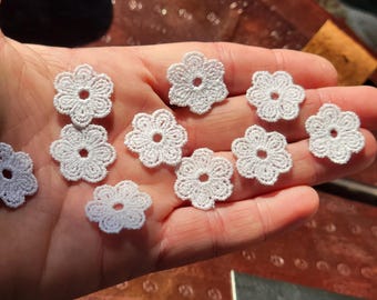 10 motivi floreali di margherite in pizzo veneziano, applicazioni bianche da cucire