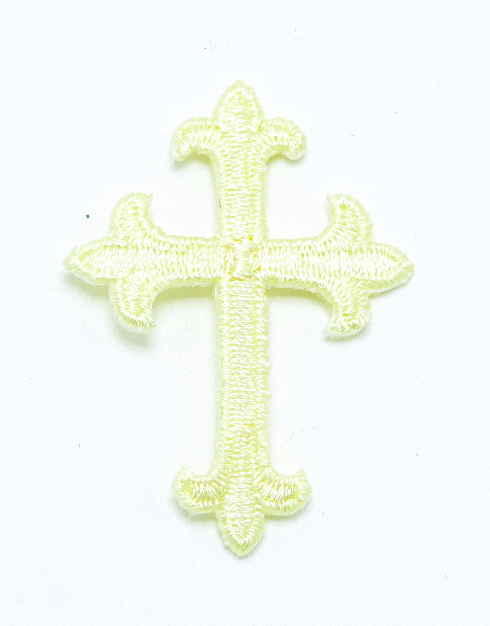 Toppe Termoadesive 3 Pezzi – Croce Oro Con Vetro Colorato, Motivo Religioso, Ricamate, Per Abbigliamento E Accessori - Foto 3