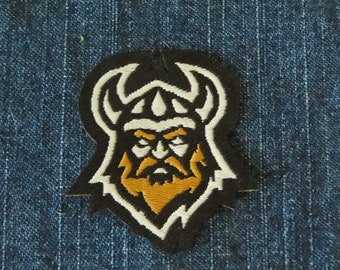 Viking Head Iron sur Woven Patch Warrior Applique