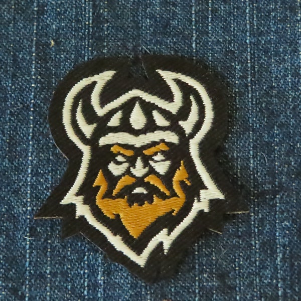 Viking Head  Iron on Woven Patch Warrior Applique