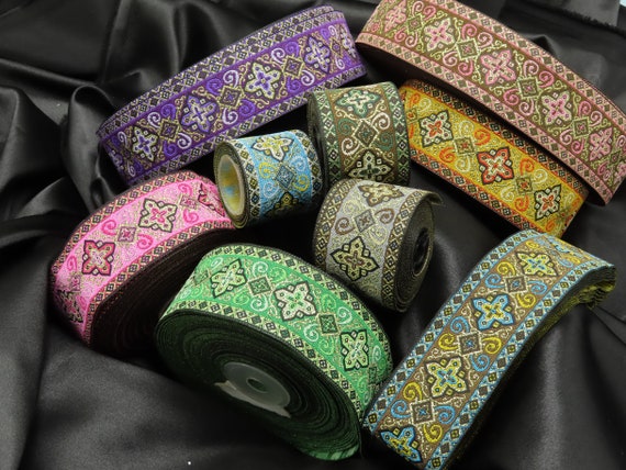 Custom 1 1/2 Inch Fashion Jacquard Ribbon Trim Manufacturers and