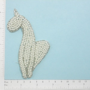 Beaded Cat Patch Applique 4 1/2&quot; x 2 3/4&quot; Sew On Phat Cat Feline