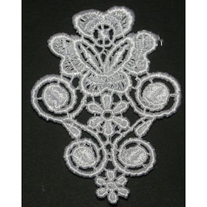 Venice Lace Applique - Flower White Floral Bridal Applique