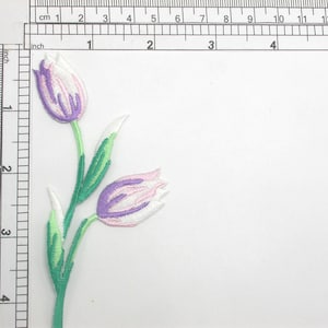 Tulpen Aufnäher Bestickte Applikation - 4 1/2" x 1 3/4"