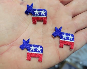 3 x ezel van de Democratische Partij opstrijkbare patch-appliqué