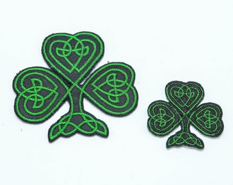 Shamrock Celtic Iron On Patch Applique - St Patricks St Paddy's