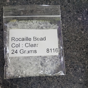 Glazen bugel rocaillekralen 2 mm lang helder 24 gram