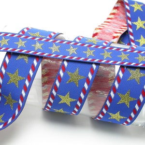 Sterne Streifen Jacquard 1" (25mm) oder 1 1 1/2" (38mm) Patriotische Sterne Streifen USA 2 Meter & oben