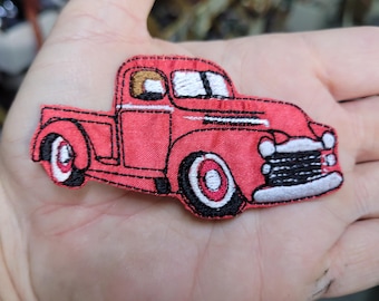 Rode Ford Truck-patch: geborduurde opstrijkappliqué