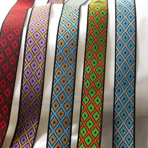 Jacquardband 3/4&quot; (19MM) Adinkra Diamanten Wahl aus 5 Farben Polyester