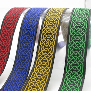Hex Celtic Chain Jacquard Ribbon 1&quot; (25MM) Poly  color choices
