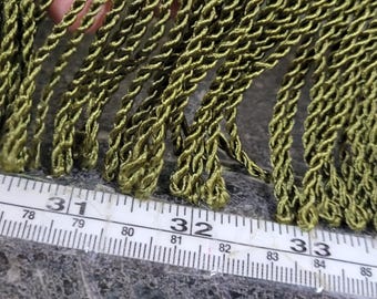 Knitted Bullion Fringe 2 1/2" drop (63mm) Priced Per Yard  Khaki