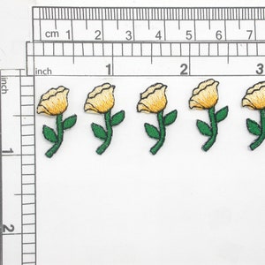 5 x narcis mini geborduurd ijzer op appliques