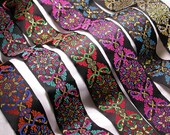 Regal Plume Jacquard Ribbon 2 quot (50mm) 6 color options 1 yard Up