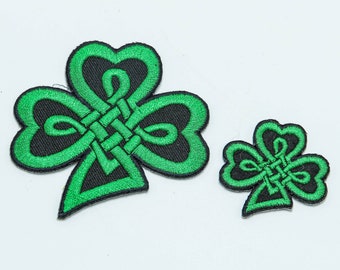 Shamrock Celtic Iron On Patch Applique Embroidered Bold St Patricks St Paddy's
