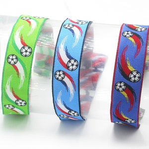Nastro jacquard da calcio Pallone da calcio 1" (25 mm) Prezzo tagliato su misura Opzioni colore