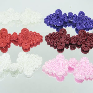 Frog Closures  - 68mm x 30mm  - available in 6 colors  - 3 Piece Pack Chinese fabric button